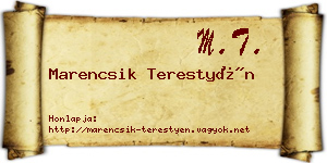Marencsik Terestyén névjegykártya